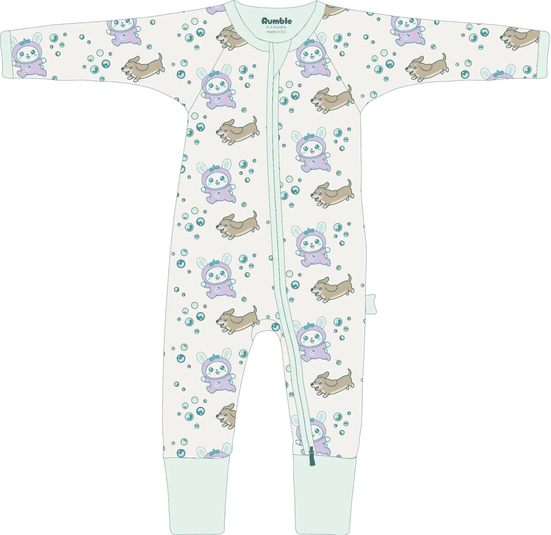 Bubble Chasing custom print onesie