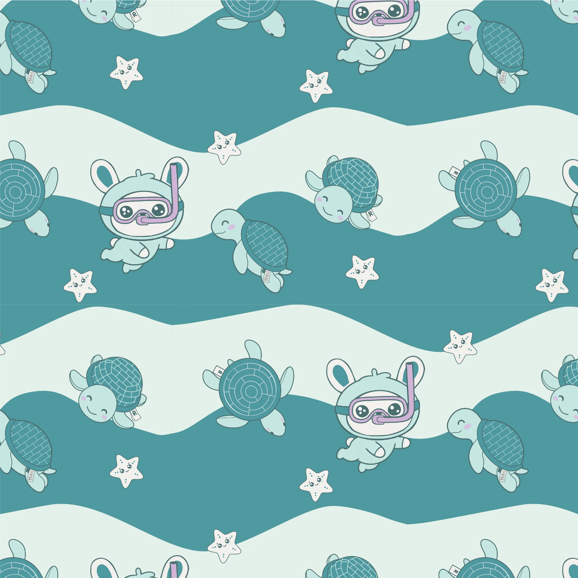 Aegean Swimming fabric swatch